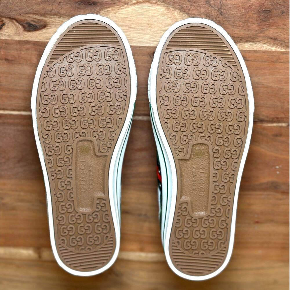GUCCI NEW Women's US Size 10 Tennis 1977 GG Logo Green Canvas Low-Top Sneakers - Picture 10 of 12